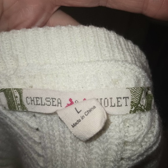 Chelsea and Violet off the Shoulder Sweater Sz L - Picture 5 of 5